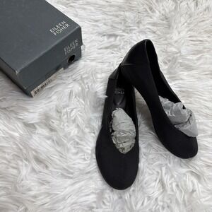 EILEEN FISHER Canvas Ballet Flats Women's 5.5 Black Slip On Career Office New!
